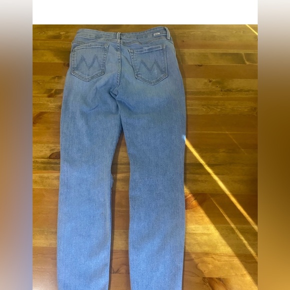 MOTHER Light Blue Distressed Skinny Jeans - Picture 2 of 5